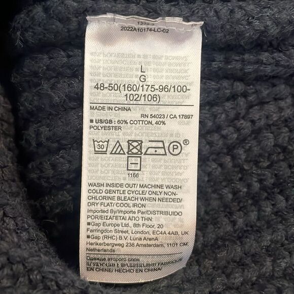 NWT Banana Republic Tavati Geometric Cropped Sweater. Size Large Navy - Picture 7 of 7